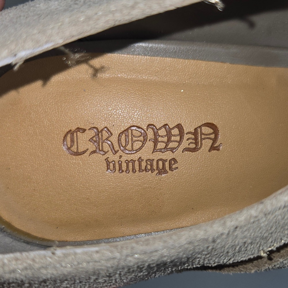 Crown Vintage Bruges leather Cutout Lace Up Heels Beige Women's Size 7.5M - Picture 7 of 11